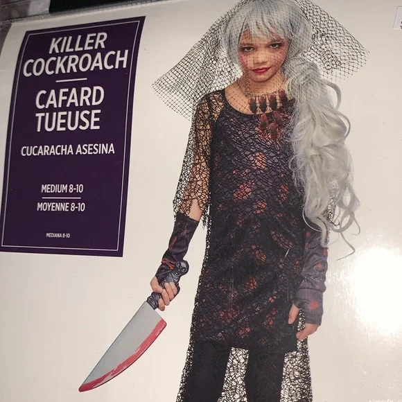 New-Girl's Killer Cockroach Costume Med 8-10 - Picture 6 of 13